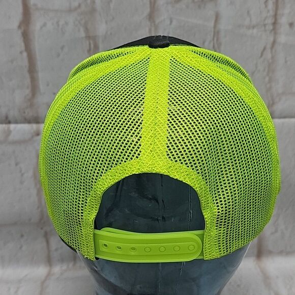 Wild Outdoor Hunting Cap/Hat Charcol/Neon Yellow Leatherette patch Size 22"-24 - Picture 4 of 11